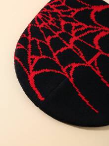 Infant Spider Web Knitted Beanie Hat, Casual Daily Use - Red - View 4