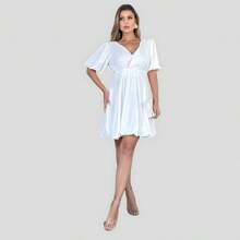 Vestido Balone Feminino Curto Com Forro Manga Curta Balone