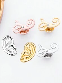 1pc Exquisite Cochlear Ear ENT Metal Brooch Lapel Backpack Badge Jewelry Gift For Doctors And Nurses - Multicolor - View 1