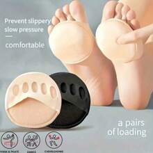 Sports Outdoor Invisible Foot Pads Socks, Toeless Socks With Non-Slip Forefoot Cushion And Five Toes - Black - View 2