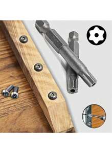 12pcs 50mm Security Bit Set, High-Torque 1/4 Hex Shank, T5-T40 Tamper-Resistant Bits, Universal Fitment, Professional Quality, Comprehensive Range,Tool Accessories - Multicolor - View 3