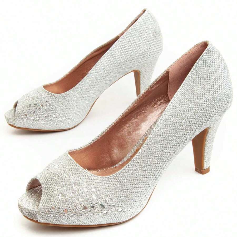 Montevita UNNE56 COMFORTABLE HEEL SHOE - Silver - View 1