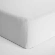 Kit 2 American Crib Sheets With Elastic In 100% Combed Cotton Mesh - White and White - View 5