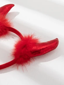 1pc Red Halloween Horns Headband ,Devil Horns,Devil Costume - Red - View 2