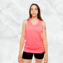 Kit 2 Women's Tank Tops Swimmer Dry Top Gym Fitness Training - 玫紅色 - 查看 2