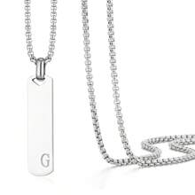 1 Peça pingente de colar de aço Inoxidável polido em 3D com letra do alfabeto, Ideal para comemorar amigos e amantes