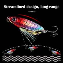 Realistic Fish Scale Patterned Lure, Long Distance Casting Spoon Metal Blade Fishing Lure, Sea Fishing Mackerel Imitation Lure, Full Water Column Floating Metal Blade Lifelike Bait