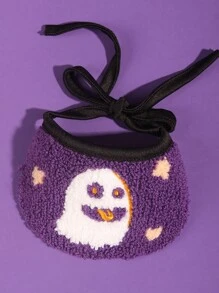 1 件宠物万圣节配饰，南瓜和鬼魂刺绣宠物围兜，万圣节装饰 - 彩色 - 查看 13