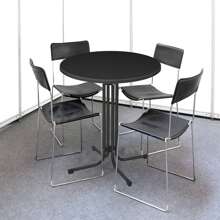 Froadp Tavolo da bar pieghevole Ø79 cm Tavolo da bistrot rotondo 110 cm Tavolo pieghevole resistente alle intemperie per interni ed esterni Struttura tubolare stabile antigraffio - nero - Visualizzare 4