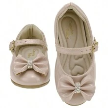 Children's Shoes For Girls, Doll Model, Beautiful With Bow, Colors, Modern And Casual - Màu hồng gỉ - Xem 2