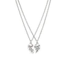 2 pezzi/set Collane con pendente a forma di cuore intrecciato per migliori amici, gioielli per l'amicizia