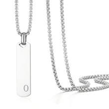 1 Peça pingente de colar de aço Inoxidável polido em 3D com letra do alfabeto, Ideal para comemorar amigos e amantes
