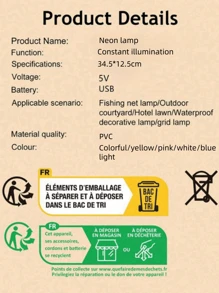 1 pieza Luz decorativa colgante LED de doble uso alimentada por USB + 3 pilas AAA, con rayo de color rosa, para decoración del hogar/fiesta/vacaciones