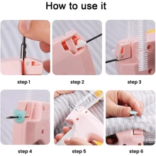 1pc Micro Stitch Gun For Clothing+Nightglow Buckle 50+Glue Needle 660, Quick Clothing Repair Tool, Mini Sewing Machine Can Immediately Connect Button Clothes, Made Of Easy To Clean Polypropylene Material, And Comfortable Quilt Clip Set - Pink - View 2