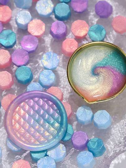 160pcs Octagonal 4-Color Assorted Aurora Wax Seal Beads, Sealing Wax Granules For Wax Stamp And Seal,Room Decor,