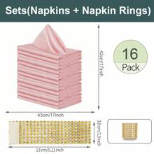 8/16/24pcs Napkins, Wedding Napkins Bulk, Decorative Elegant Dinner Napkins Square Table Napkins Decor, Silky Satin Cloth Napkins For Restaurant Banquet Graduation Party(43*43cm/17*17in) Back To School - Skin Powder - View 9