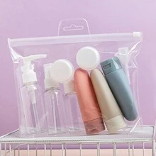 11pcs Plastic Bottle Travel Set 80ML Skincare Bottle Shower And Toiletry Portable Set, Camping Equipment, Camping Essentials - Multicolor - View 12