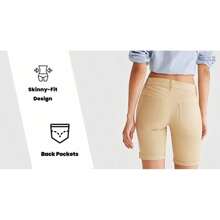 Juniors School Uniform Super Stretch Bermuda Shorts - 卡其色 - 查看 2