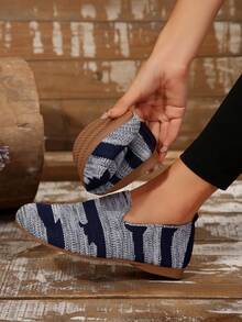 1 Cặp Giày đế bằng lưới thoáng khí dệt kim cỡ lớn cho bé gái tuổi teen, thoải mái khi sử dụng hàng ngày, tiệc tùng, kỳ nghỉ, hàng mới về mùa thu - Xám - Xem 7