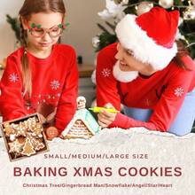 18 件/套，圣诞饼干切割模具套装，不锈钢模具，圣诞面包切割器，圣诞雪花/姜饼人/天使/爱心/六角星/圣诞树，家庭烘焙模具，厨房小工具，实惠商品。圣诞装饰品圣诞装饰圣诞礼物圣诞派对用品 - 銀色 - 查看 4