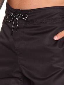 Men's Tactel Surf Beach Bermuda Shorts With Drawstring Waist Pockets - màu đen - Xem 4