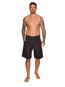 Men's Tactel Surf Beach Bermuda Shorts With Drawstring Waist Pockets - màu đen - Xem 2