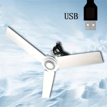 便携式迷你吊扇空气冷却器 - USB 供电、紧凑、安静、可充电、5V、床上、露营、户外、悬挂、露营帐篷吊扇，用于个人空间冷却 - 白色 - 查看 4