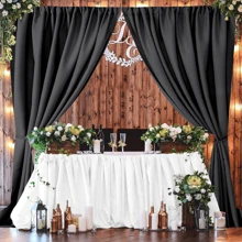 20ft X 10ft Black Backdrop Curtains Black Drape For Backdrop Halloween Thick Solid Fabric Cloth Backdrop 4 Panels 5ft X 10ft - màu đen - Xem 8