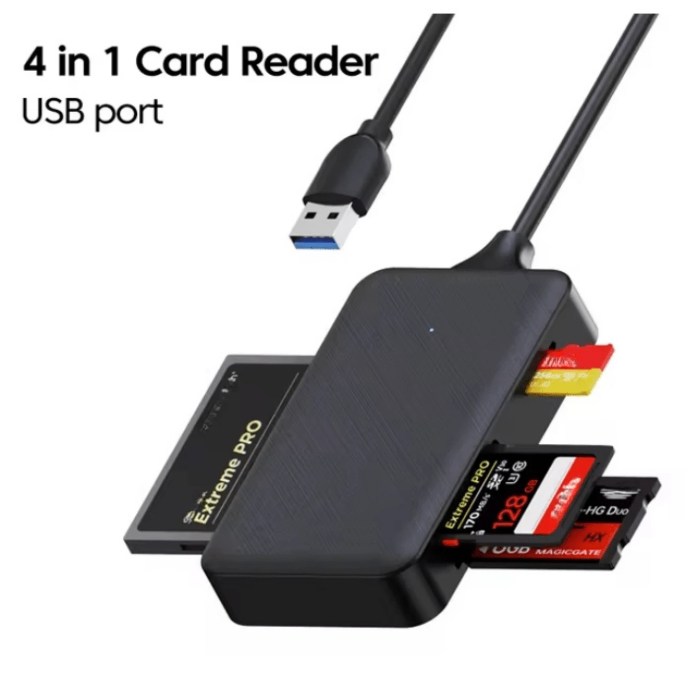 4In1 USB/TypeC Card Reader SD, Micro SD, TF, CF, MS Memory Card