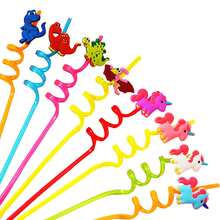 4 件装酒吧派对吸管，创意形状健康塑料饮用吸管玩具圣诞礼物 - 多色 - 查看 3