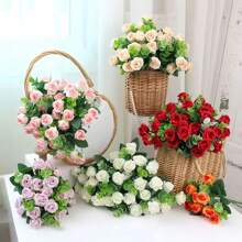 Hoa hồng nhân tạo Hoa hồng lụa có thân Hoa hồng nhân tạo dài thực tế Ngày lễ tình nhân Bó hoa hồng giả để trang trí nhà cho đám cưới - Nhiều màu - Xem 1