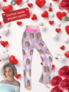 [DIY] Pantaloni de pijama lungi personalizați pentru femei, personalizați cu fotografie portret, cadou inedit, portret cu cap mare, design amuzant pentru înlocuirea feței. Material ușor, respirabil, cu uscare rapidă, moale ca mătasea. Cadou pentru prieteni, iubiți, parteneri, petrecere, ziua de naștere - Negru - Vizualizare 1