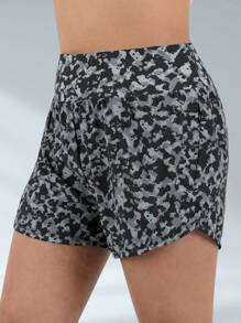 BEROY Women's Athletic Running Shorts With Liner 2 In 1 Workout Hiking Shorts High Waist Gym Shorts Zipper Pockets