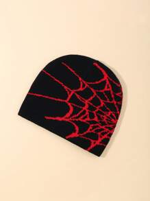 Infant Spider Web Knitted Beanie Hat, Casual Daily Use - Red - View 1