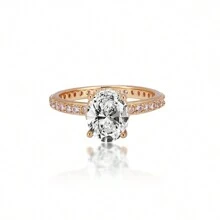 1 Piece Deluxe 2 克拉鸽蛋莫桑钻石闭口女士戒指实验室制造钻石 18K 镀白金 S925 纯银戒指 D 颜色 VVS1 净度莫桑钻石秋日喜悦玫瑰金经典女孩戒指防过敏求婚戒指结婚戒指结婚周年纪念礼物 - 銀色 - 查看 2