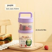 1pc Keep Fit Salad Meal Cup, Single/Double Layered Salad Container For Lunch, Portable Fruit And Vegetable Salad Cups Container With Fork & Salad Dressing Holder