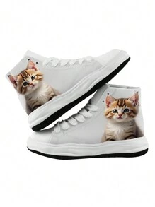 1 Pair Custom Sneakers, Personalized Photo Sneakers, Custom Thick Sole Sneakers, Personalized Canvas Shoes, Photo Sneakers, Personalized Sneakers For Women And Men, Personalized Sports And Casual Shoes,Groomsman Gift, Anniversary Gift, Valentine Gift, Birthday Gift, Wedding Gift, Best Friend Gift, Gift For Mom/Dad/Her/Him/Girlfriend/Boyfriend/Wife/Husband/Friend - White - View 3