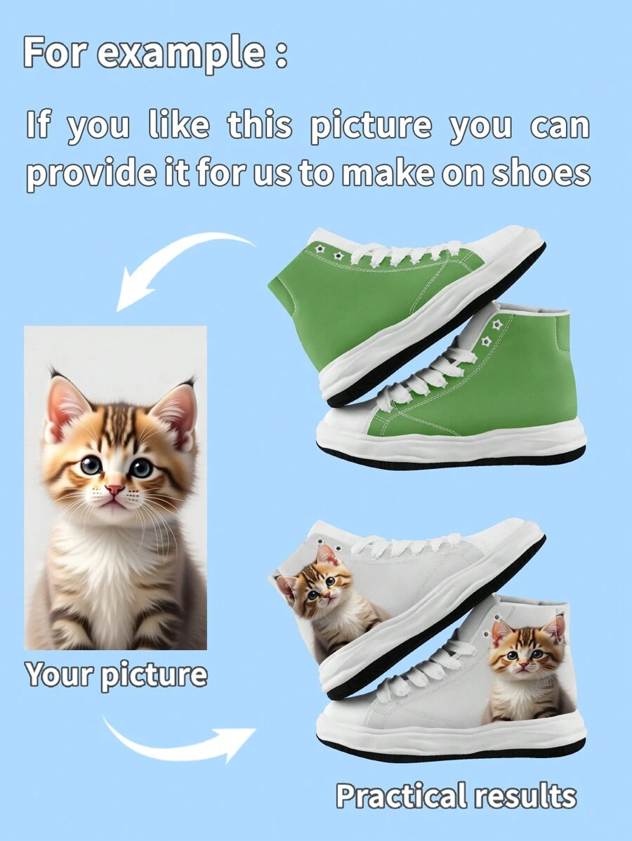 1 Pair Custom Sneakers, Personalized Photo Sneakers, Custom Thick Sole Sneakers, Personalized Canvas Shoes, Photo Sneakers, Personalized Sneakers For Women And Men, Personalized Sports And Casual Shoes,Groomsman Gift, Anniversary Gift, Valentine Gift, Birthday Gift, Wedding Gift, Best Friend Gift, Gift For Mom/Dad/Her/Him/Girlfriend/Boyfriend/Wife/Husband/Friend - White - View 1