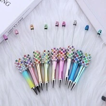 10pcs Set Colorful Pearl Beads Ballpoint Pen Silicone Bead DIY Craft Jewelry Making Supplies - Multicolor - View 13