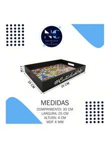 Super Luxury Black Tile Tray 35x25x4 Coffee Corner - 彩色 - 查看 4