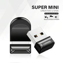 Super Mini USB Flash Drive 64GB 128GB Memory Stick  Drive Personalized Portability Pendrive Suitable For Computer, Car Audio, TV - Black - View 1