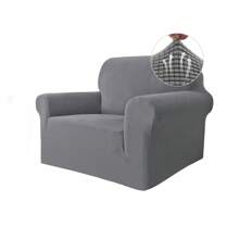 CYCMACO Sofa Cover 1/2/3/4 Seater With Armrest, Stretch Sofa Cover Non-Slip, Modern Sofa Cover For Dogs Pets, Breathable Couch Cover With Elastic Bottom - Light Grey - View 8
