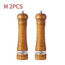 1 件/2 件/3 件手动胡椒研磨器研磨盐胡椒调味瓶陶瓷芯多用途香料瓶厨房工具 - 棕色 - 查看 8