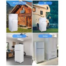 Smad Gas Fridge Freezer, Lpg Fridge Freezer 185 Litres, Silent Gas Refrigerator For Motorhome, Mobile Home, Garage, Country Holiday Cottages, Caravan, 240V Propane 30mbar, White - 英規插(220-240V) - 查看 5