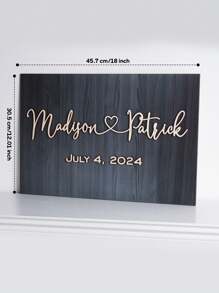 1pc Custom Wooden Board With Name And Date, Rustic Wedding Welcome Sign, Vintage Wooden Wedding Welcome Plaque, Personalized Wedding Welcome Board, Wooden Wedding Ceremony Welcome Sign, Plain Wedding Welcome Decor, Customized Wooden Wedding Sign, Personalized Wooden Wedding Entrance Signage, Retro Wooden Wedding Signage