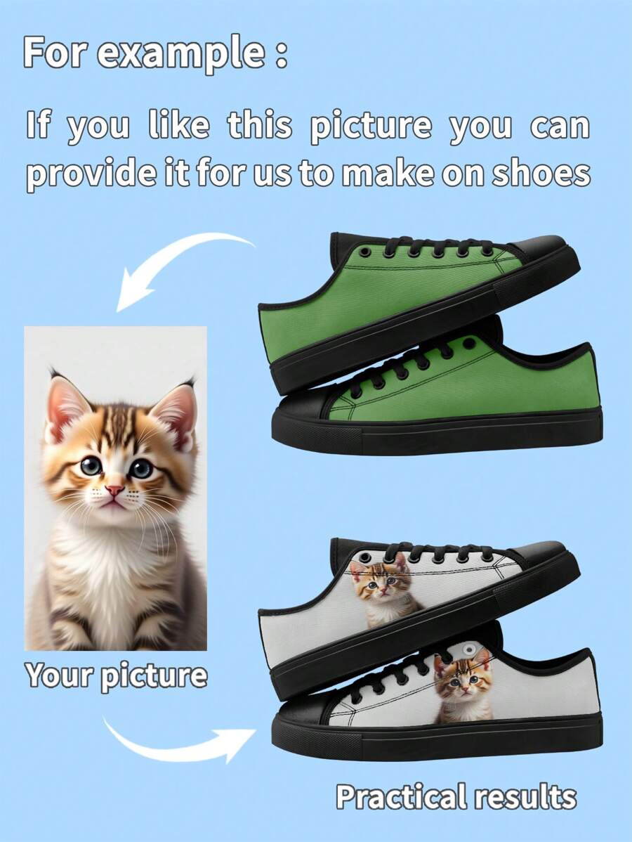 1 Pair Custom Low Top Canvas Shoes, Personalized Photo Sneakers, Custom Sneakers, Personalized Low Top Canvas Shoes, Photo Sneakers, Personalized Sneakers For Women And Men, Personalized Sports And Casual Shoes, Groomsman Gift, Anniversary Gift, Valentine Gift, Birthday Gift, Wedding Gift, Best Friend Gift, Gift For Mom/Dad/Her/Him/Girlfriend/Boyfriend/Wife/Husband/Friend - Black - View 1