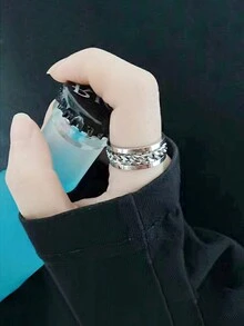 5pcs-10pcs Bottle Opener Ring, Titanium Stainless Steel Rotating Chain Man Finger Ring Bottle Opener Accessory' - Multicolor - View 1