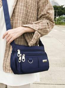 Multi Pockets Shoulder Crossbody Bags For Women Fashion Bags With Adjustable Strap Shopping Purse - 藏蓝色 - 查看 6