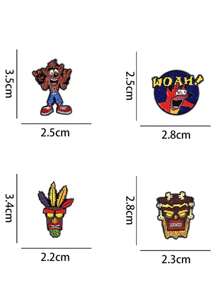1 件&2 件&4 件动漫游戏珐琅别针卡通动物狼人物胸针徽章金属翻领背包毛衣配饰珠宝礼品
