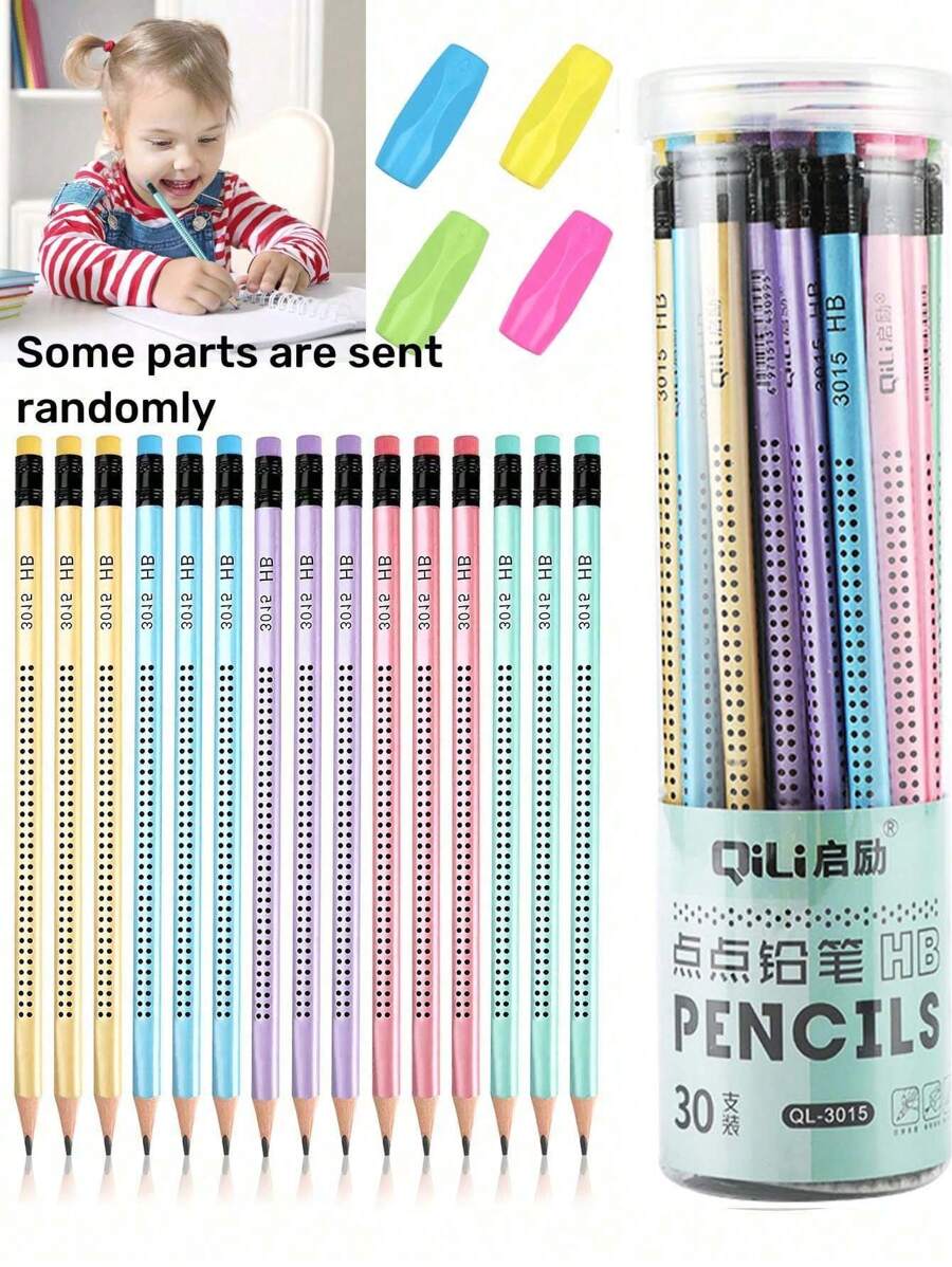24PCS HB Pencils, Macaron Pencils With Eraser, Drawing And Writing Pencils With 2 Sharpeners(Random Color), Suitable For Writing, Drawing And Sketching,School And Office Supplies - Multicolor - View 1